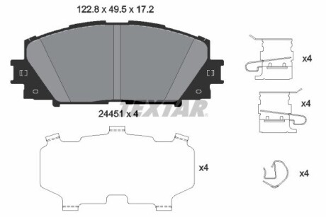 2445103 Гальмівні колодки, дискове гальмо (набір) TEXTAR підбір по vin на Brocar