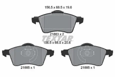 2188302 Тормозные колодки дисковые TEXTAR подбор по vin на Brocar