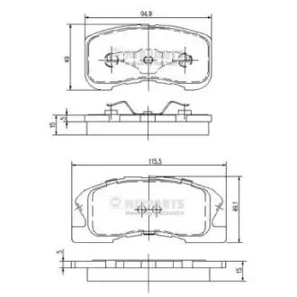 J3606019 Тормозные колодки NIPPARTS подбор по vin на Brocar