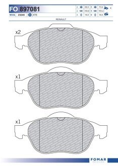 FO897081 Колодки тормозные дисковые FOMAR подбор по vin на Brocar