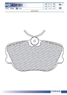 FO450181 Колодки тормозные дисковые FOMAR подбор по vin на Brocar