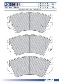 FO936181 Колодки тормозные дисковые FOMAR подбор по vin на Brocar