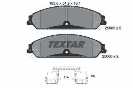 2560501 Комплект тормозных колодок, дисковый тормоз TEXTAR подбор по vin на Brocar