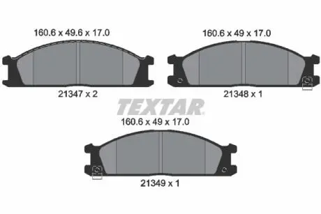 2134702 Гальмівні колодки, дискове гальмо (набір) TEXTAR підбір по vin на Brocar