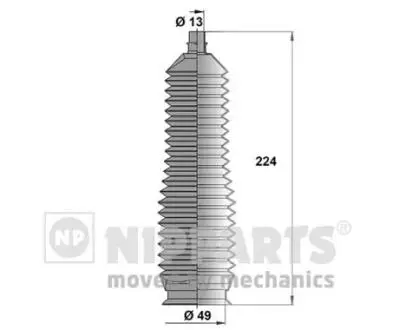 J2840301 Пильник рульового механізму NIPPARTS підбір по vin на Brocar