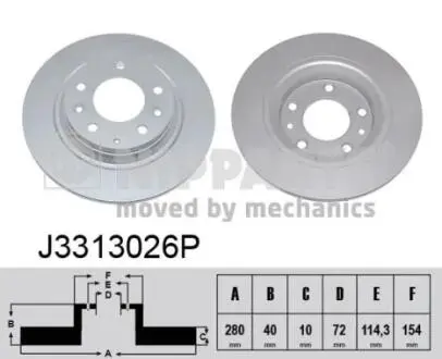 J3313026P Тормозной диск NIPPARTS подбор по vin на Brocar