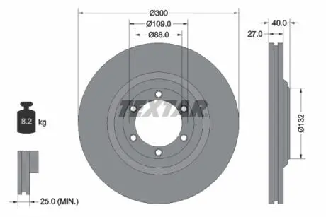 92282403 Тормозной диск TEXTAR підбір по vin на Brocar