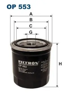 OP553 Фільтр масляний FILTRON підбір по vin на Brocar