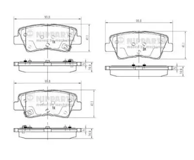 N3610314 Колодки тормозные дисковые, к-кт. NIPPARTS подбор по vin на Brocar