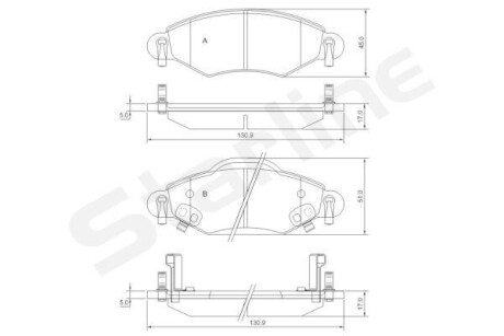 BDS828P Колодки тормозные дисковые, к-кт. STARLINE підбір по vin на Brocar