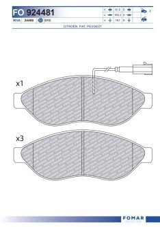 FO924481 KLOCKI HAMULCOWE FIAT DUCATO CITROEN PEUGEOT 06-> FOMAR FOMAR підбір по vin на Brocar