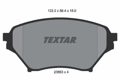 2386301 Гальмівні колодки, дискове гальмо (набір) TEXTAR підбір по vin на Brocar