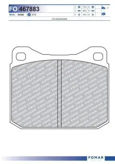 FO467883 Колодки тормозные дисковые FOMAR підбір по vin на Brocar