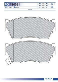 FO484081 Колодки тормозные дисковые FOMAR подбор по vin на Brocar