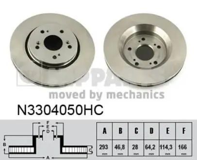 N3304050HC Гальмівний диск NIPPARTS підбір по vin на Brocar