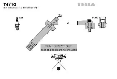 T471G Комплект кабелей зажигания TESLA подбор по vin на Brocar