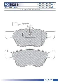 FO692581 Колодки гальмівні дискові FOMAR підбір по vin на Brocar