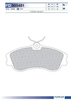 FO905481 Колодки гальмівні дискові FOMAR підбір по vin на Brocar