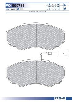 FO909781 Колодки тормозные дисковые FOMAR подбор по vin на Brocar