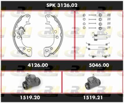 SPK312602 Комплект тормозов, барабанный тормозной механизм ROADHOUSE підбір по vin на Brocar
