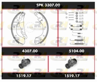 SPK330700 Комплект тормозов, барабанный тормозной механизм ROADHOUSE підбір по vin на Brocar