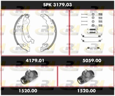 SPK317903 Комплект тормозов, барабанный тормозной механизм ROADHOUSE підбір по vin на Brocar