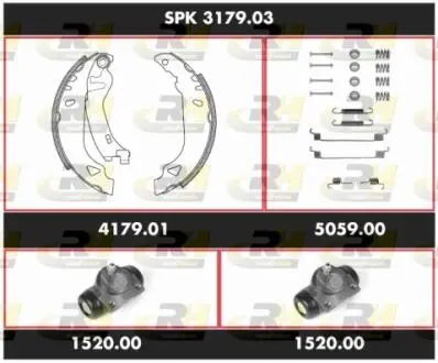 SPK317903 Комплект гальм, барабанний гальмівний механізм ROADHOUSE підбір по vin на Brocar
