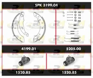 SPK319904 Комплект тормозов, барабанный тормозной механизм ROADHOUSE підбір по vin на Brocar