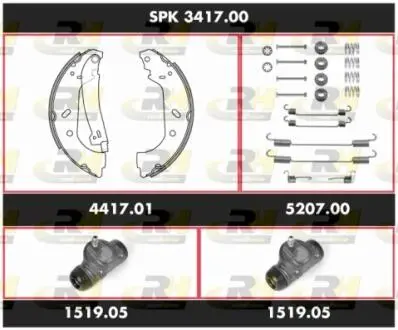 SPK341700 Комплект тормозов, барабанный тормозной механизм ROADHOUSE підбір по vin на Brocar