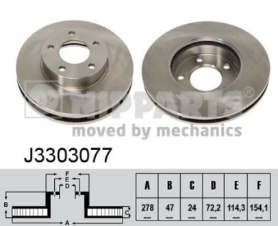 J3303077 Тормозной диск NIPPARTS подбор по vin на Brocar