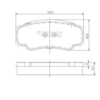 N3611052 Комплект тормозных колодок, дисковый тормоз NIPPARTS підбір по vin на Brocar