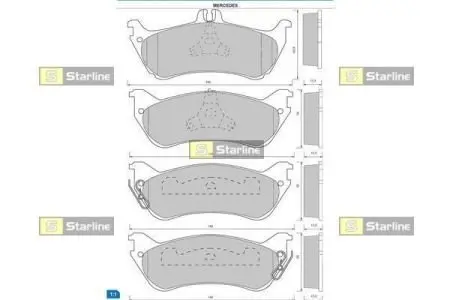 BDS424 Тормозные колодки дисковые STARLINE підбір по vin на Brocar