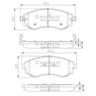 J3600401 Колодки гальмівні дискові NIPPARTS підбір по vin на Brocar