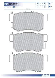 FO860781 Колодки тормозные дисковые FOMAR подбор по vin на Brocar