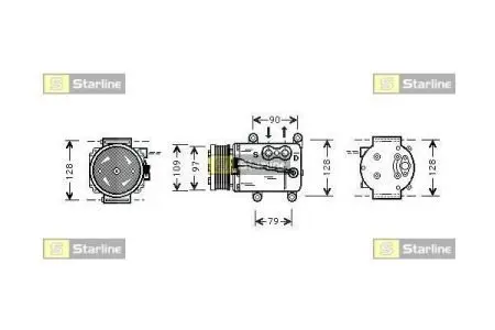 DKSTK0102 Комп-р кондиц. [OE XS4H19D629AA] FORD TRANSIT CONNECT / FIESTA / FOCUS STARLINE подбор по vin на Brocar