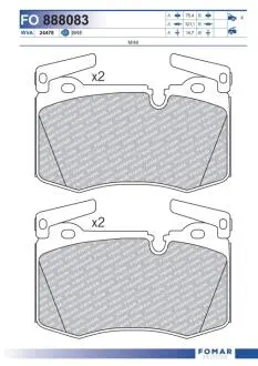 FO888083 KLOCKI HAMULCOWE MINI MINI COOPER 10&gt; KPL FOMAR FOMAR підбір по vin на Brocar