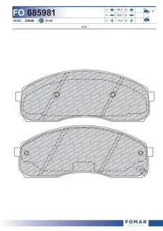 FO685981 KLOCKI HAMULCOWE FORD COURIER, FIESTA, KA FOMAR FOMAR підбір по vin на Brocar