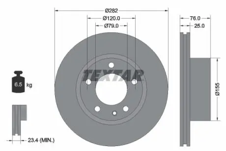 92026700 Тормозной диск TEXTAR подбор по vin на Brocar