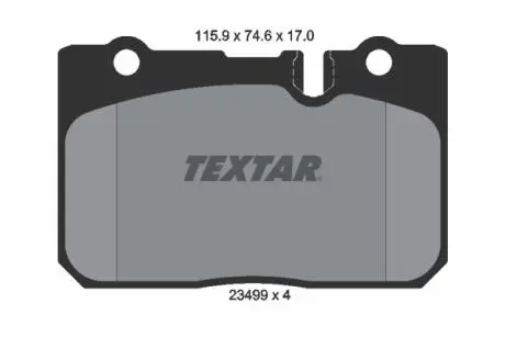 2349901 Гальмівні колодки, дискове гальмо (набір) TEXTAR підбір по vin на Brocar