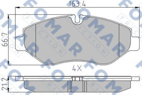 FO929381 Колодки гальмівні дискові FOMAR підбір по vin на Brocar