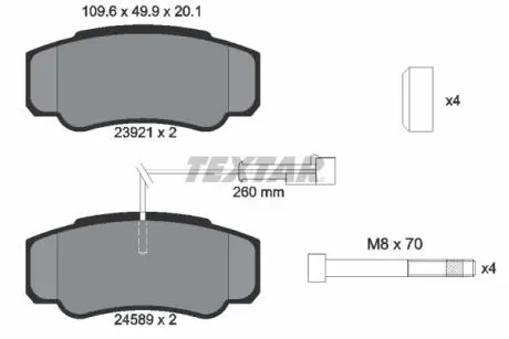 2392103 Тормозные колодки дисковые TEXTAR подбор по vin на Brocar