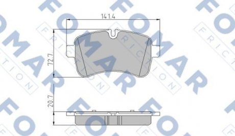 FO925581 Колодки гальмівні дискові (комплект 4 шт) FOMAR підбір по vin на Brocar