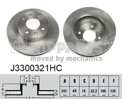 J3300321HC Тормозной диск NIPPARTS подбор по vin на Brocar