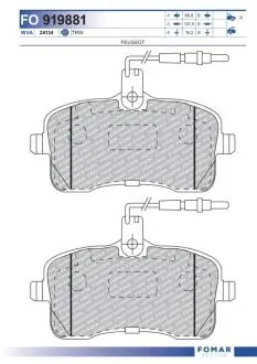 FO919881 Колодки тормозные дисковые FOMAR подбор по vin на Brocar