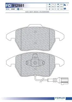 FO912981 Колодки тормозные дисковые FOMAR подбор по vin на Brocar