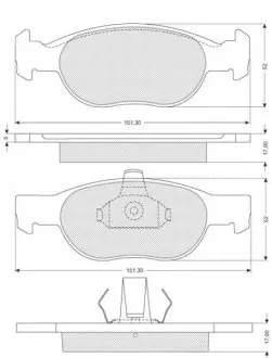 BDS823P Гальмівні колодки, дискове гальмо (набір) STARLINE підбір по vin на Brocar