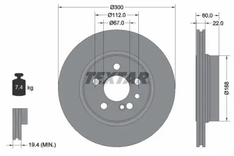92056800 Тормозной диск TEXTAR підбір по vin на Brocar