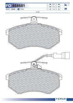 FO488681 Колодки гальмівні дискові FOMAR підбір по vin на Brocar