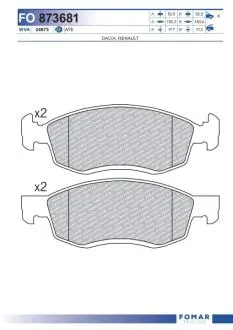 FO873681 Колодки тормозные дисковые FOMAR подбор по vin на Brocar