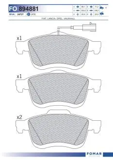 FO894881 Колодки тормозные дисковые FOMAR подбор по vin на Brocar